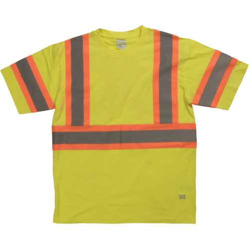 Chemise de s&eacute;curit&eacute; &agrave; manches courtes, Coton, T-petit, Jaune lime haute visibilit&eacute; Ontario Packaging