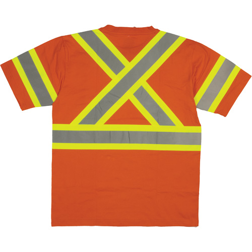 Short Sleeve Safety T-Shirt, Cotton, X-Small, High Visibility Orange Ontario Packaging