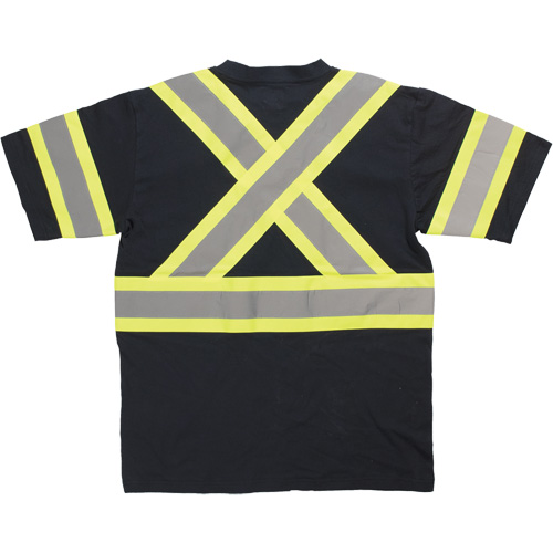 Short Sleeve Safety T-Shirt, Cotton, X-Small, Black Ontario Packaging