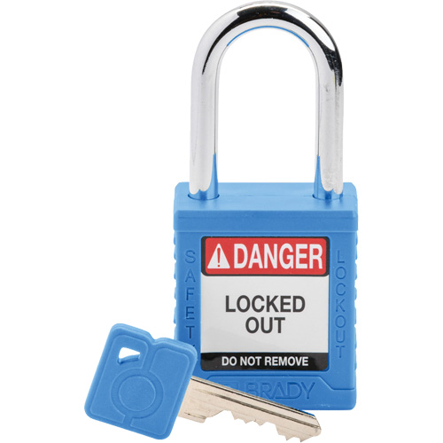 Velocity Lockout Padlock, Blue, Keyed Different, Nylon, 1-1/2" Width Ontario Packaging