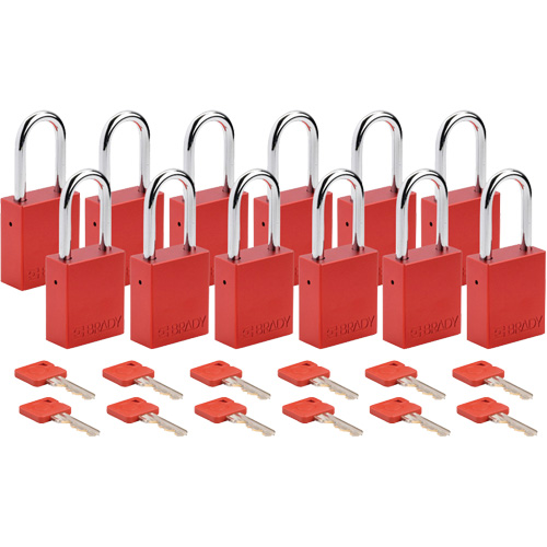 Lockout Padlock, Safety Padlock, Keyed Alike, Aluminum, 1-1/2" Width Ontario Packaging