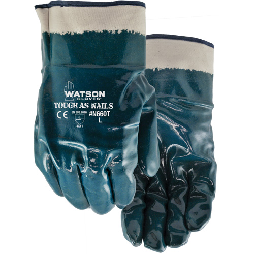Tough-As-Nails Chemical-Resistant Gloves, Size X-Large, Cotton/Nitrile Ontario Packaging