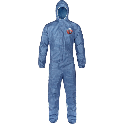 Hooded Coveralls, Large, Blue, MicroMax&reg; VP Ontario Packaging