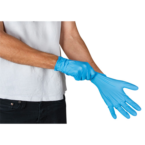 Emballages de gants jetables pour machine distributrice, Moyen, Nitrile, 4,5 mils, Sans poudre, Bleu, Classe 2 Ontario Packaging