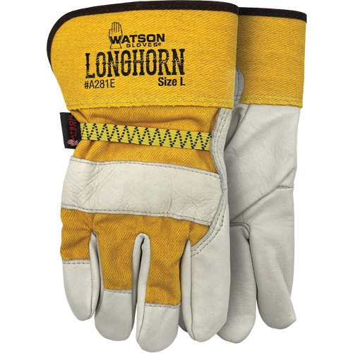 Longhorn Gloves, Large, Grain Cowhide Palm Ontario Packaging