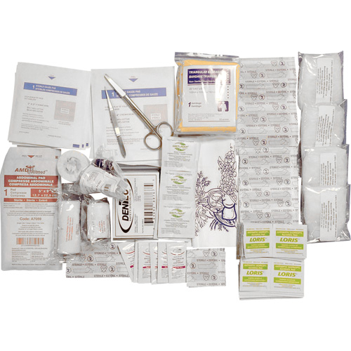 Trousse de premiers soins de base et recharge Shield, R&eacute;pond &agrave; la norme CSA Z1220-17 type 2 environnements &agrave; faible risque, Petit (2-25 travailleurs) Ontario Packaging