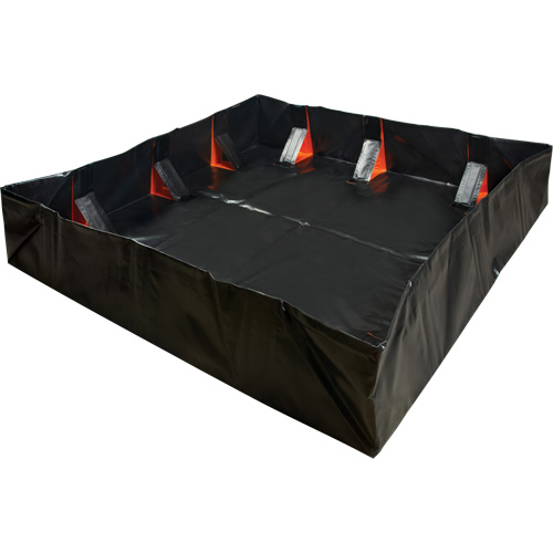 Berme d&eacute;ployable &agrave; mur IBX, Capacit&eacute; 4488 gal. US, 12' la x 50' lo x 12" h, Support &agrave; encliqueter Ontario Packaging