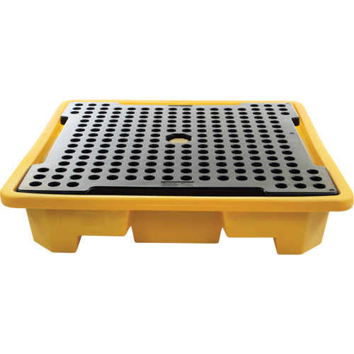 Palette de d&eacute;versements pour quatre barils, Capacit&eacute; de d&eacute;versement 66 gal. US, 57,5" x 57,5" x 12" Ontario Packaging