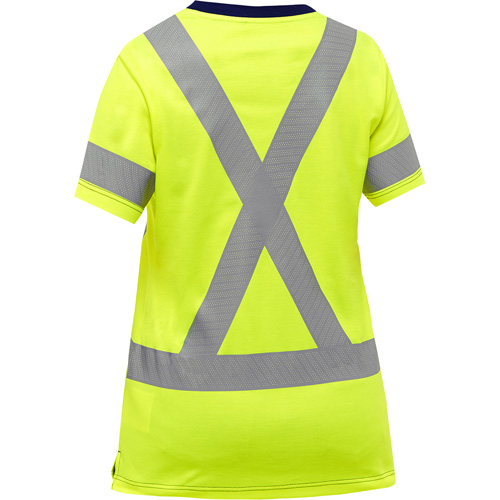 Bisley&reg; Women's X-Back Short Sleeve Shirt, Poly-Cotton, Small, High Visibility Lime-Yellow Ontario Packaging