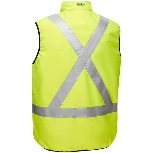 Veste bouffante r&eacute;versible avec X au dos Bisley, Jaune lime haute visibilit&eacute;, 2T-Grand, Polyester Ontario Packaging