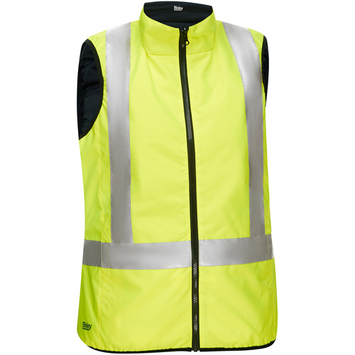 Veste bouffante, enveloppante et r&eacute;versible avec X au dos Bisley pour femmes, Jaune lime haute visibilit&eacute;, Grand, Polyester Ontario Packaging