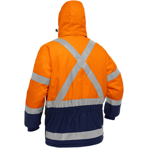 Bisley&reg; X-Back Extreme Cold Jacket with Navy Bottom, Polyester, High Visibility Orange, 4X-Large Ontario Packaging