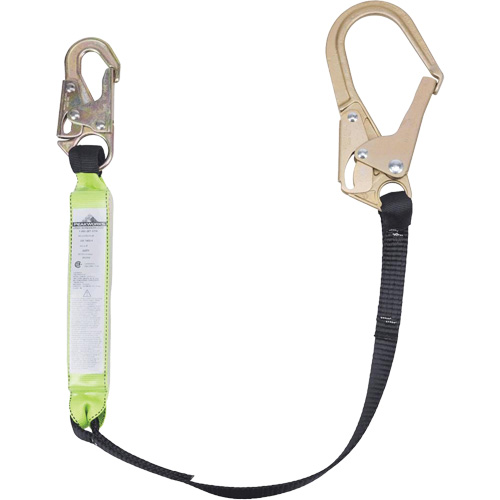 SA-6402-4 Shock Absorbing Lanyard, 4', Form Hook Center, Snap Hook Leg Ends, Polyester Ontario Packaging
