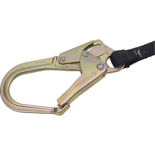 SA-6402-4 Shock Absorbing Lanyard, 4', Form Hook Center, Snap Hook Leg Ends, Polyester Ontario Packaging
