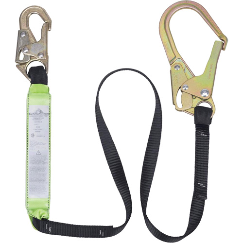 SA-6402-6 Shock Absorbing Lanyard, 6', Form Hook Center, Snap Hook Leg Ends, Polyester Ontario Packaging