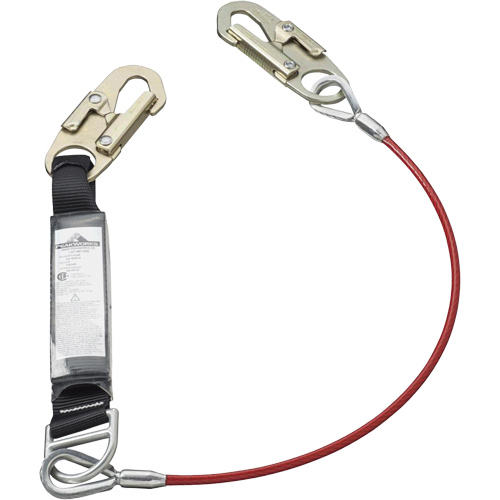SA-5500-6 Shock Absorbing Lanyard, 6', Snap Hook Center, Snap Hook Leg Ends, Galvanized Steel Ontario Packaging