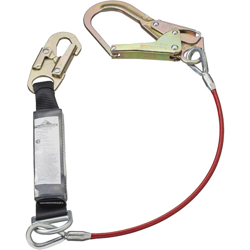 SA-5502-6 Shock Absorbing Lanyard, 6', Form Hook Center, Snap Hook Leg Ends, Galvanized Steel Ontario Packaging