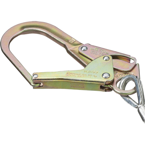 SA-5502-6 Shock Absorbing Lanyard, 6', Form Hook Center, Snap Hook Leg Ends, Galvanized Steel Ontario Packaging