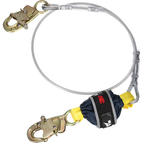Cable Shock-Absorbing Lanyard, 6', Snap Hook Center, Snap Hook Leg Ends, Galvanized Steel Ontario Packaging
