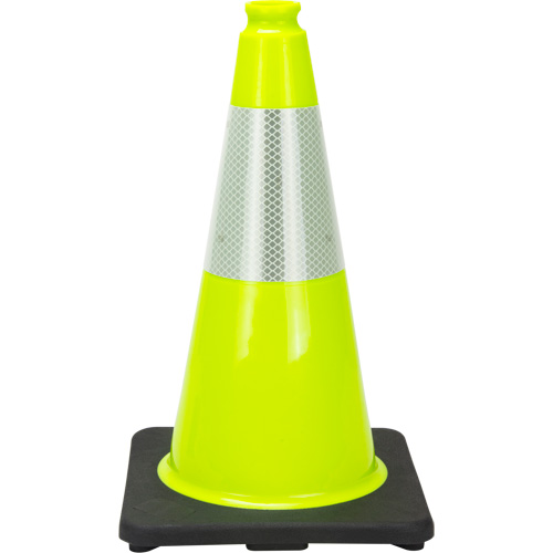 Premium Traffic Cone, 18", Lime Green, 6" Reflective Collar(s) Ontario Packaging