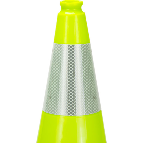 Premium Traffic Cone, 18", Lime Green, 6" Reflective Collar(s) Ontario Packaging