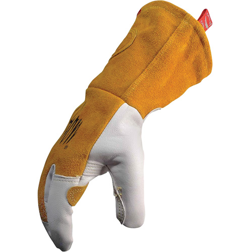 Caiman&reg; Premium TIG/MIG Welder's Gloves with FR Insulated Split Cowhide Back, Grain Goatskin, Size Large Ontario Packaging