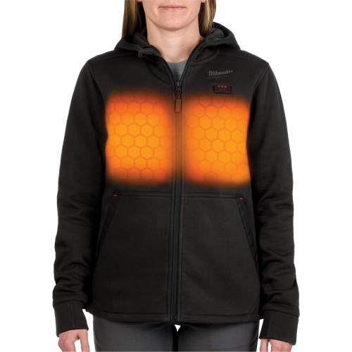 M12 Heated Hoodie with Battery, Women's, Medium, Black, Poly-Cotton Ontario Packaging