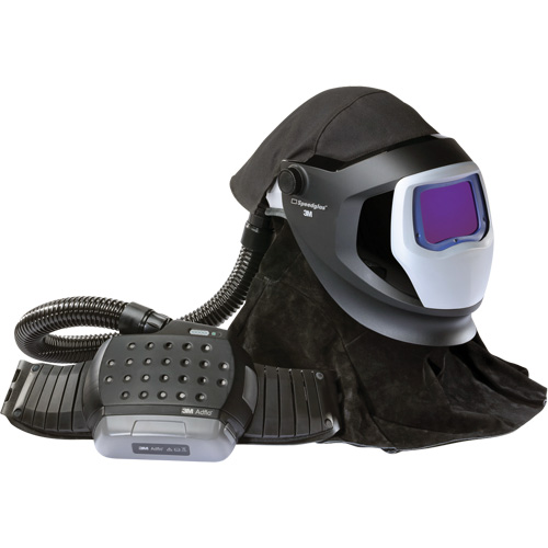 Ensemble de mise &agrave; niveau du syst&egrave;me de respirateur &agrave; &eacute;puration d'air propuls&eacute; Adflo avec casque Versaflo de la s&eacute;rie M et &eacute;cran de soudage Speedglas, Masque de soudage, Pile Lithium-ion Ontario Packaging