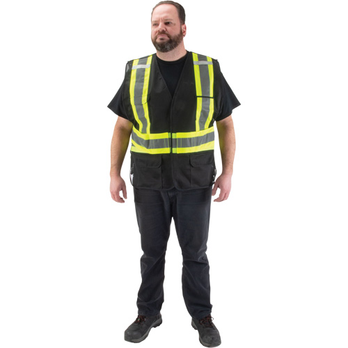 CSA Compliant Surveyor Vest, Black, Medium, Polyester Ontario Packaging