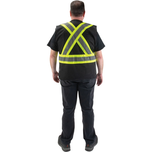 CSA Compliant Surveyor Vest, Black, Medium, Polyester Ontario Packaging
