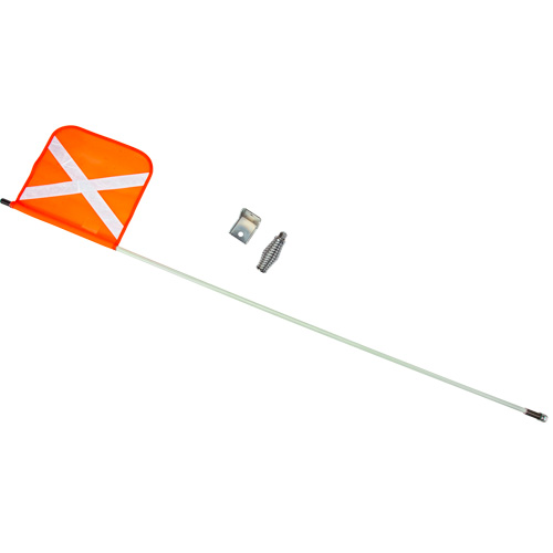 Tige de s&eacute;curit&eacute; robuste, Fixation Filet&eacute;, Hauteur 5', Orange avec X r&eacute;fl&eacute;chissant Ontario Packaging