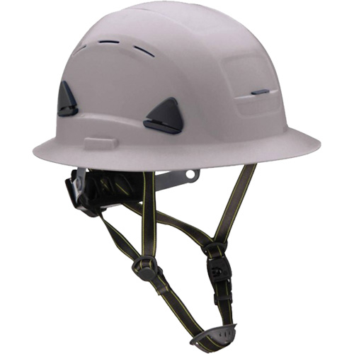 Fibre Metal Climbing Style Helmet with Full Brim, Meets CSA Type 2, Ratchet Suspension, Vented Ontario Packaging