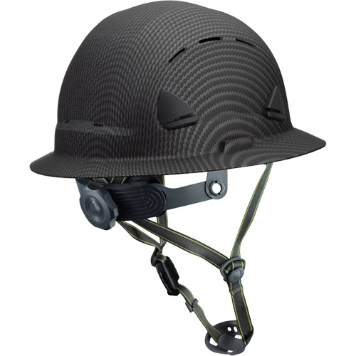 Fibre Metal Climbing Style Helmet with Full Brim, Meets CSA Type 2, Ratchet Suspension, Vented Ontario Packaging