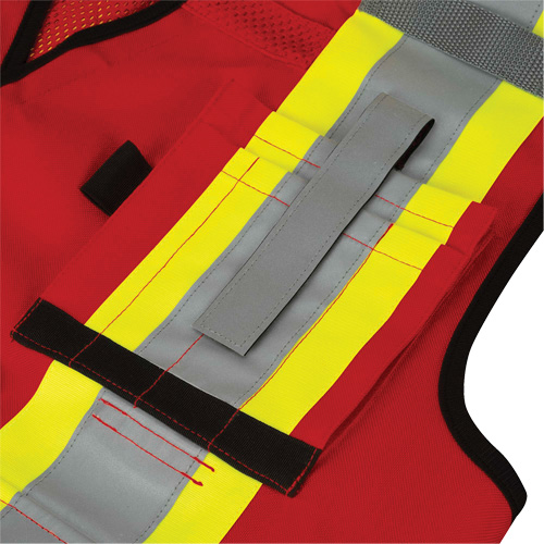 6678 Veste d'arpenteur antimicrobienne haute visibilit&eacute; avec dos en maille, Rouge, Petit, Polyester Ontario Packaging