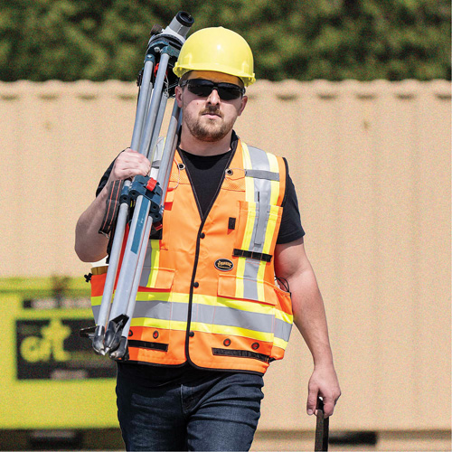 6680 High-Visibility Antimicrobial Mesh-Back Surveyor Vest, High Visibility Orange, Small, Polyester Ontario Packaging