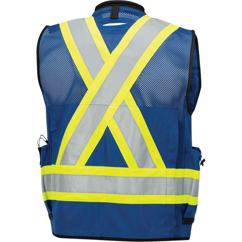 6681 High-Visibility Antimicrobial Mesh-Back Surveyor Vest, Royal Blue, Small, Polyester Ontario Packaging