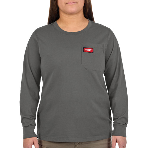 GRIDIRON Long Sleeve Pocket T-Shirt, Women's, X-Small, Grey Ontario Packaging