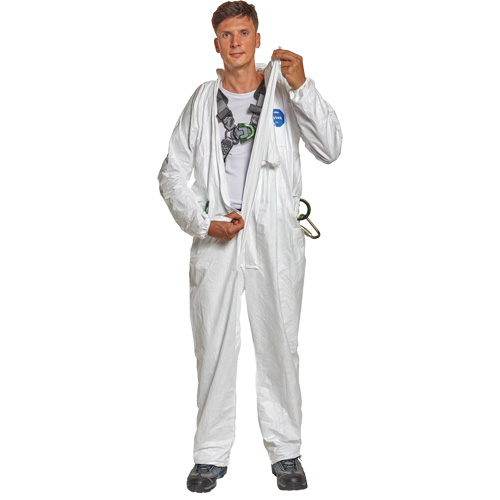 Harness-Compatible Disposable Coverall, Medium, White, Tyvek&reg; 500 Ontario Packaging