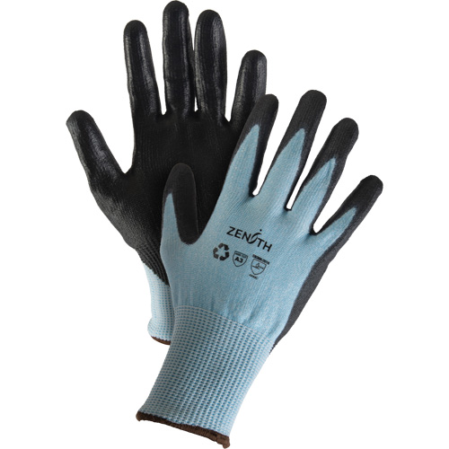 Eco-Friendly Stretch Cut-Resistant Gloves, Size 7, 13 Gauge, Polyurethane Coated, HPPE/RPET Shell, ASTM ANSI Level A3 Ontario Packaging
