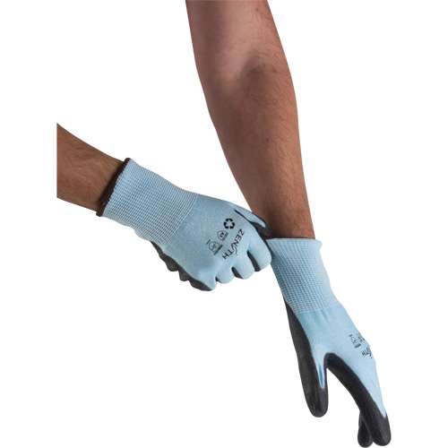 Eco-Friendly Stretch Cut-Resistant Gloves, Size 7, 13 Gauge, Polyurethane Coated, HPPE/RPET Shell, ASTM ANSI Level A3 Ontario Packaging