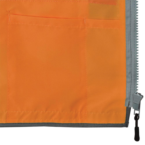 Veste de s&eacute;curit&eacute; pour arpenteur Pioneer avec fermeture &agrave; glissi&egrave;re et dos en maille, Orange haute visibilit&eacute;, Petit, Polyester Ontario Packaging