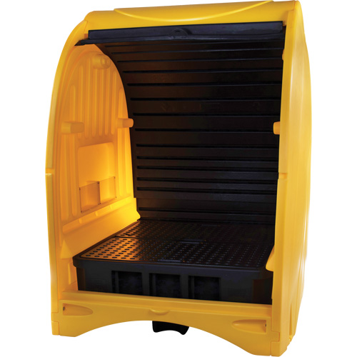 Palette contre les d&eacute;versements &agrave; couvercle dur pour 4 barils, 68,11" lo x 61,61" la x 83,07" h, Capacit&eacute; de charge 1433 lb Ontario Packaging