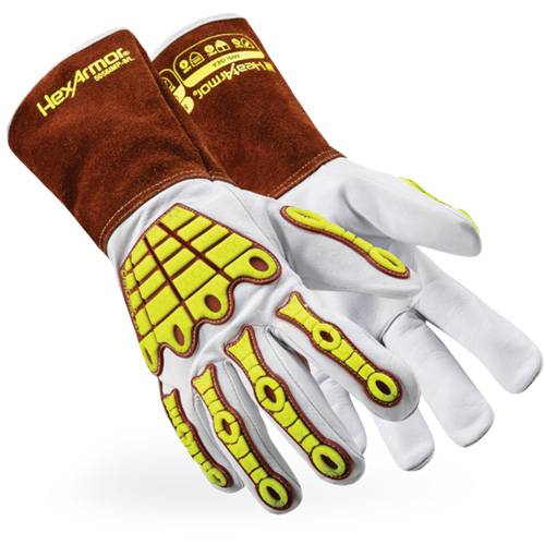 HeatArmor&reg; 5056IMP Welding Gloves, Grain Goatskin, Size X-Small Ontario Packaging