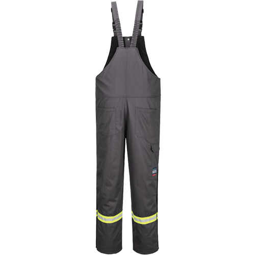 Bizflame&reg; 88/12 Insulated Bib Pants, Cotton/Nylon, Small, Grey Ontario Packaging
