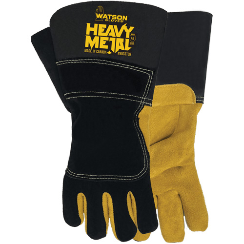 Gants de soudage d'hiver Black Velvet Heavy Metal, Taille Petit, Enveloppe en Cuir d'&eacute;lan refendu, ASTM ANSI niveau A5 Ontario Packaging
