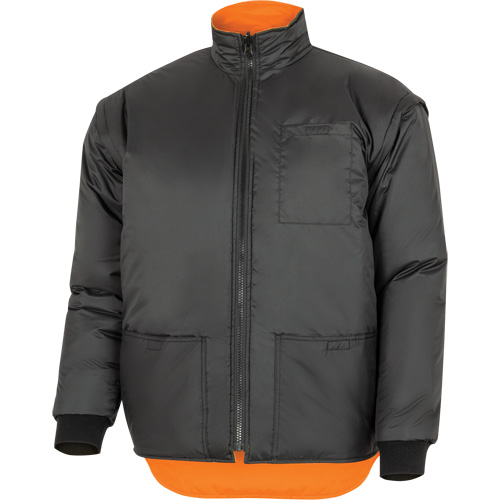 5056 Pioneer&reg; Yukon 7-in-1 Waterproof Winter Safety Parka, Polyester, Black/High Visibility Orange, X-Small Ontario Packaging