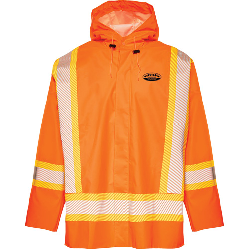 R804 Hurricane Rain Jacket, Small, High Visibility Orange Ontario Packaging