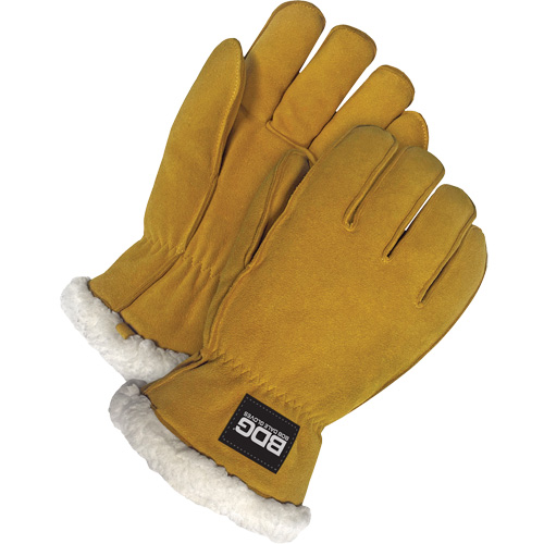 Gants de conducteur, T-Grand, Paume en Cuir de daim refendu, Tissu-laine Ontario Packaging