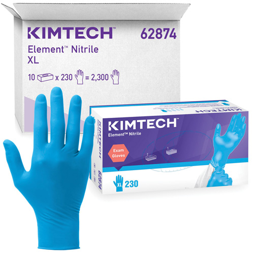 Kimtech Element Exam Gloves, X-Small, Nitrile, 3.2-mil, Powder-Free, Blue, Class 2 Ontario Packaging