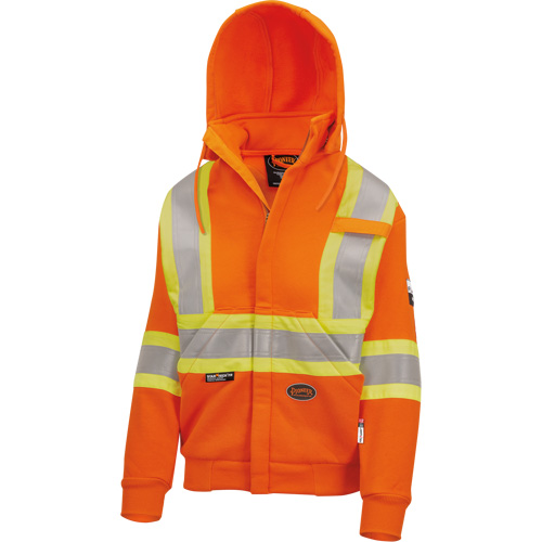 Heavyweight Safety Hoodie, Women's, X-Small, High Visibility Orange Ontario Packaging